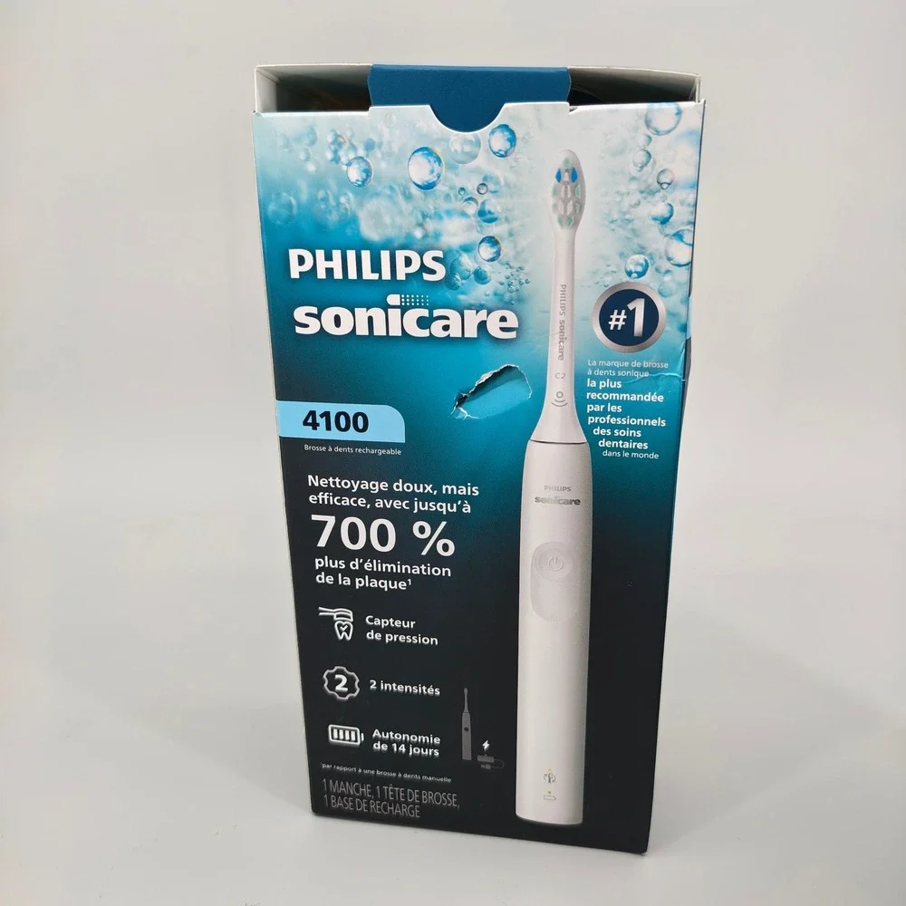 Philips Sonicare 4100 Electric Toothbrush HX3681 White Open Box New
